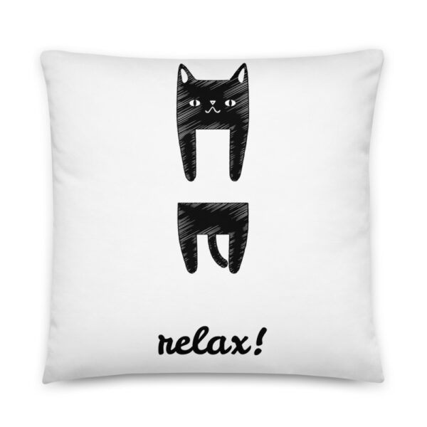 Sofakissen mit Katzenmotiv - "Relax" Design in Weiß