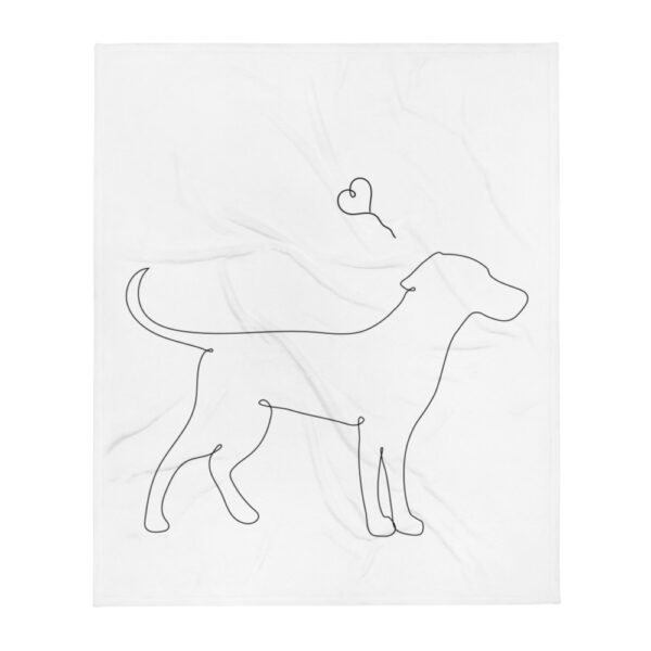 Wohndecke mit Hundemotiv - "Lineart Dog" Design in Weiß