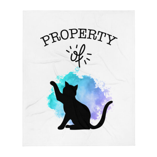 Kuscheldecke mit Katzenmotiv “Property of Cat”