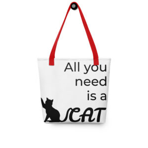 Jutebeutel mit Spruch “All you need is a cat”