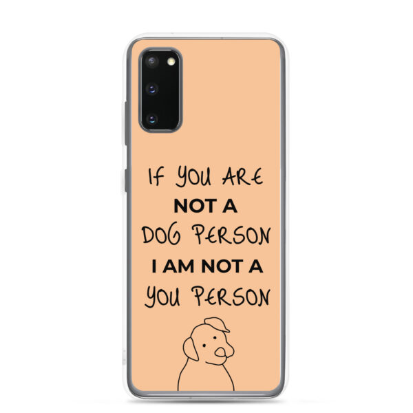 Handytasche mit Hundemotiv "If you are not a dog person" auf Samsung-Smartphone