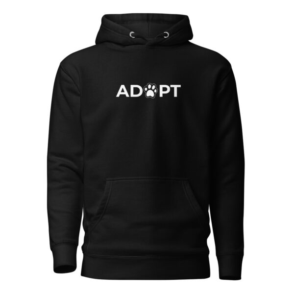 Adoptme Unisex-Kapuzenpullover mit dem Schriftzug "Adopt" in Schwarz