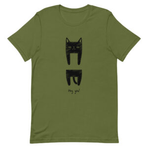 T Shirt mit Katzenmotiv – “Hey you”